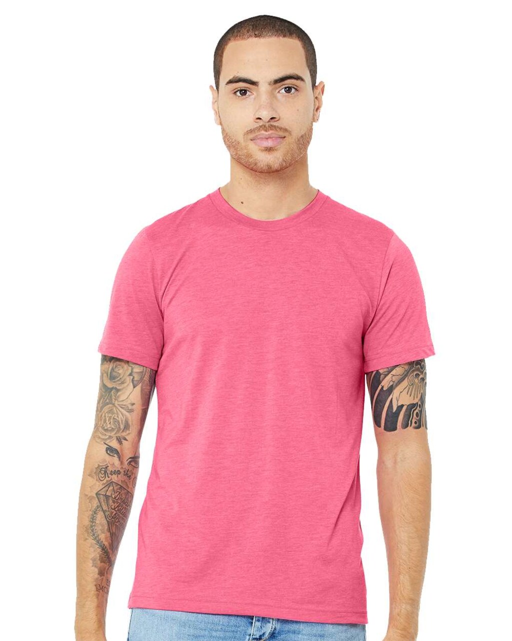BELLA + CANVAS® Triblend Crewneck Short Sleeve T-Shirt for Summer Wear & Custom Print Everyday Tee